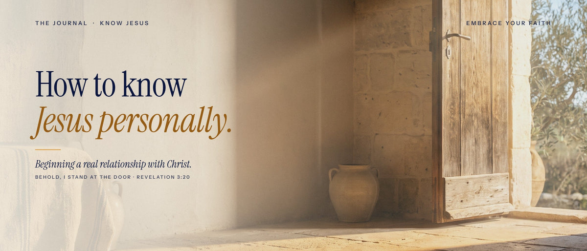 Old wooden door open to sunlight: How to know Jesus personally