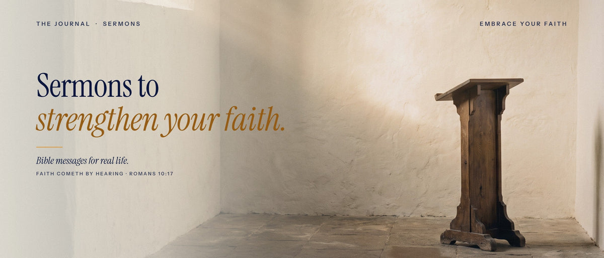 Wooden lectern in a sunlit chapel: Sermons to strengthen your faith