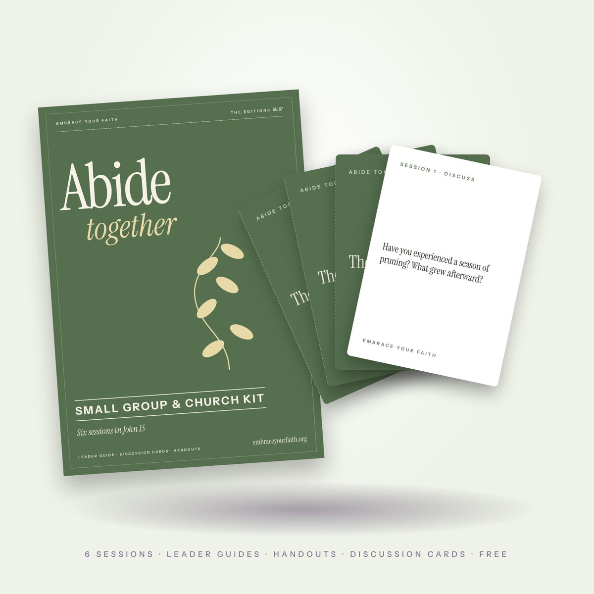 Abide Together: small group and church kit on John 15, printable PDF with discussion cards