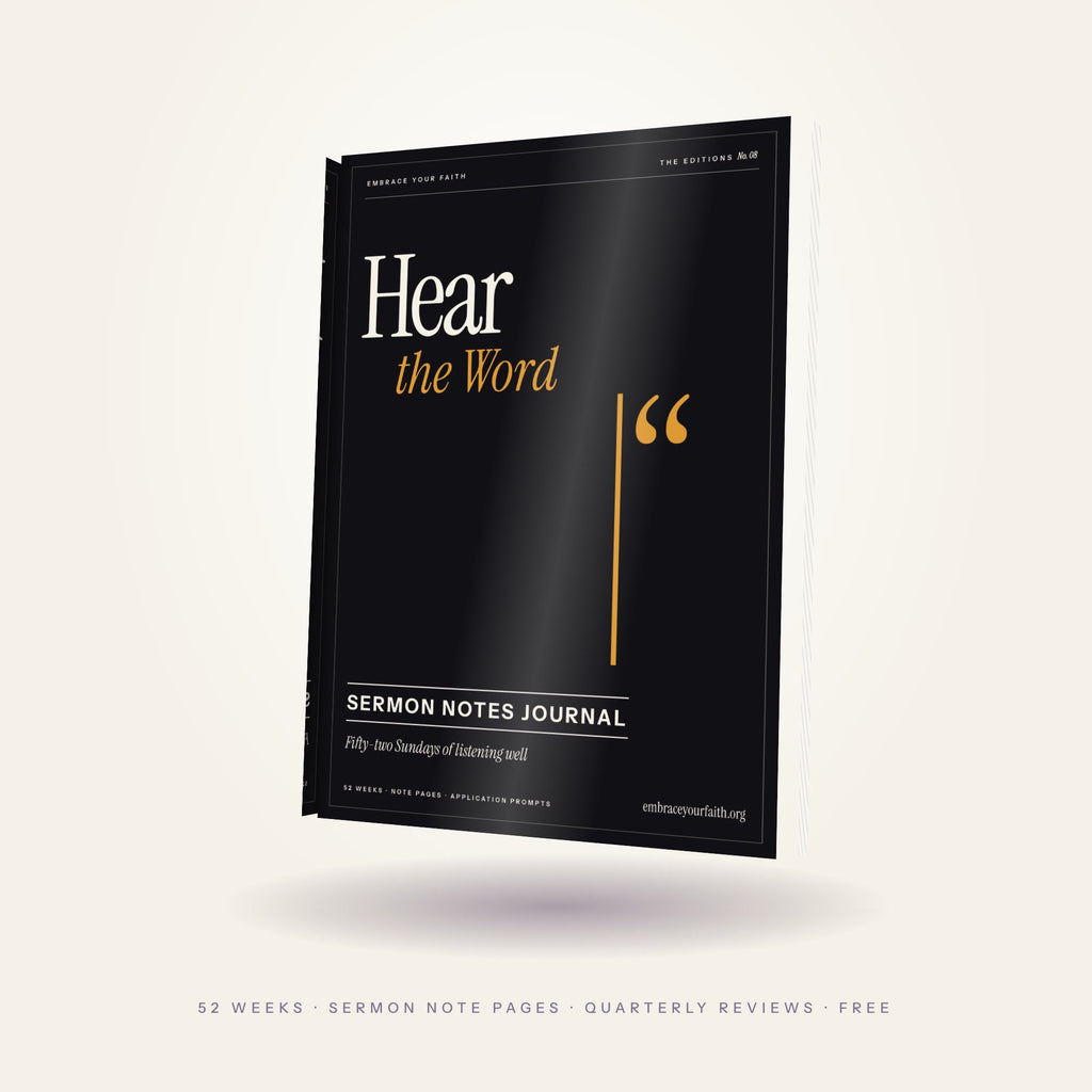 Hear the Word: 52-week sermon notes journal, printable PDF