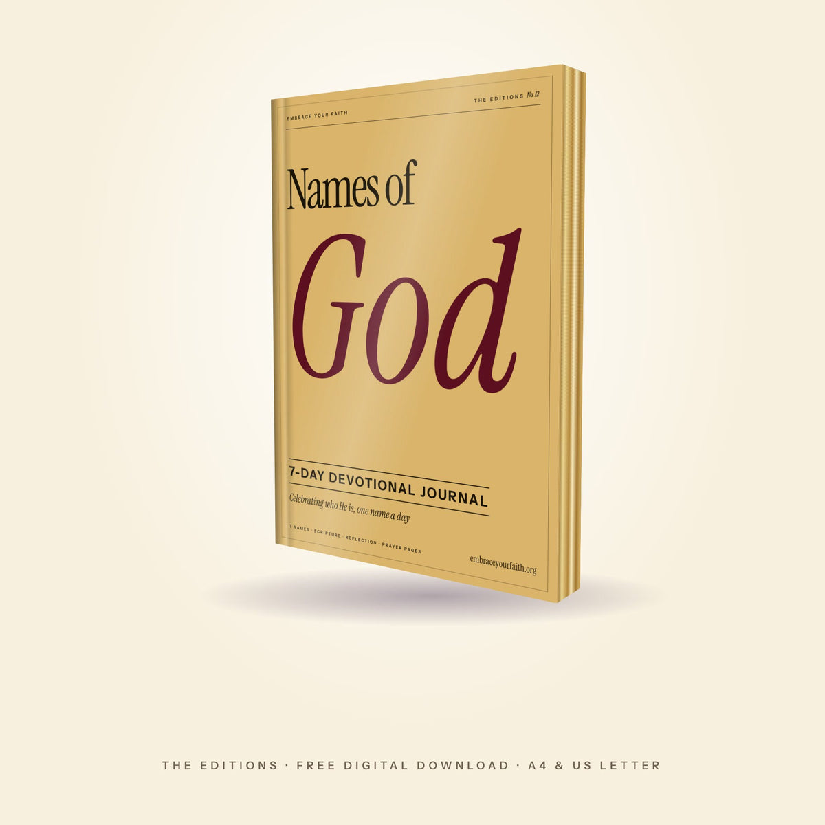 Names of God 3D hardcover mockup