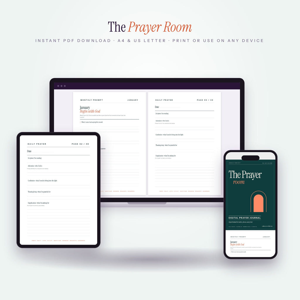 The Prayer Room on laptop, tablet and phone
