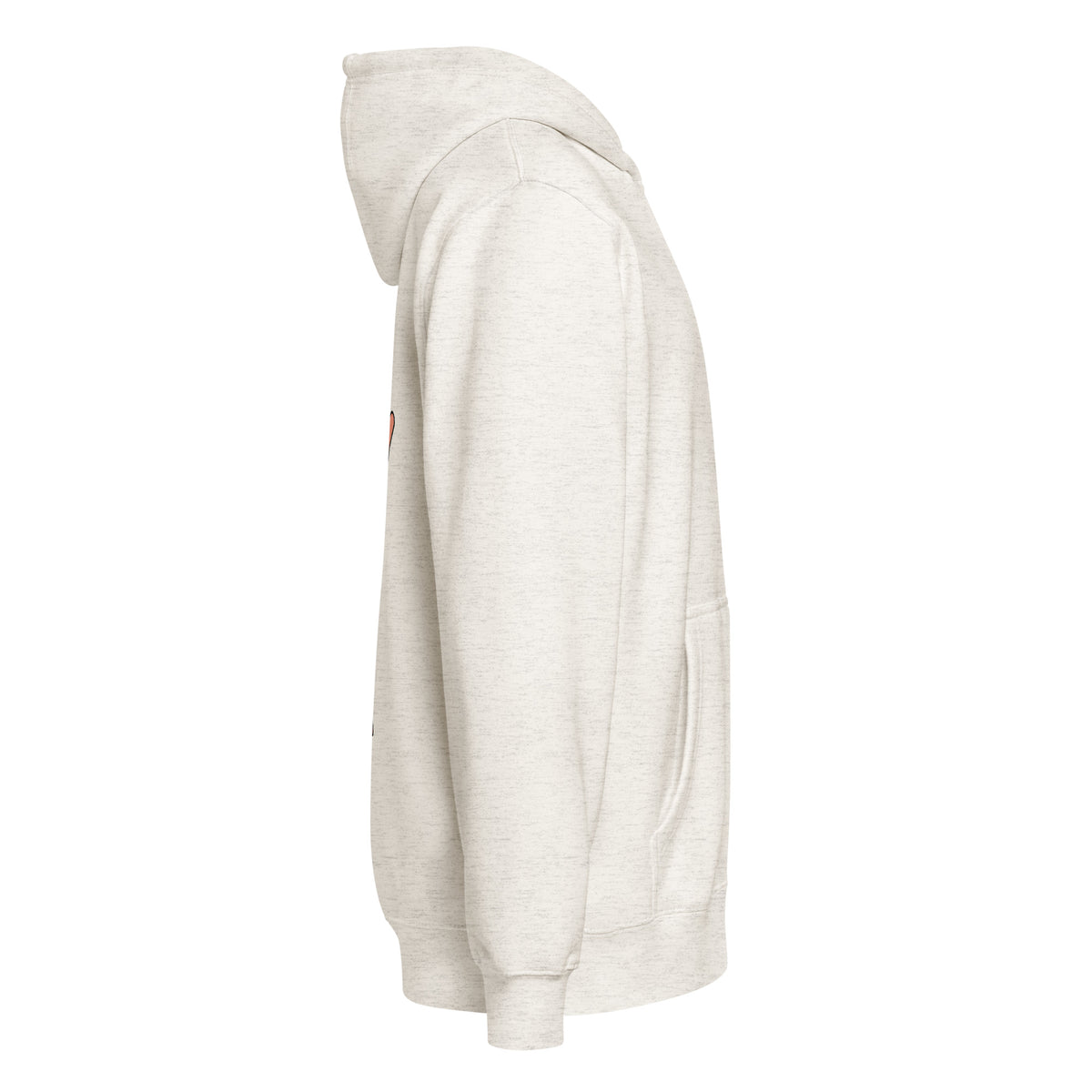 Engraved on His Palms Full-Zip Hoodie in Oatmeal Heather, right side view – Isaiah 49:16