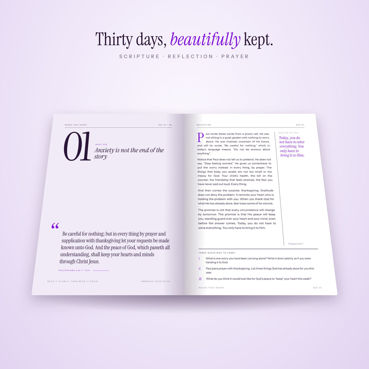 Peace That Keeps – 30 Days Devotional for Women (Printable PDF Journal)