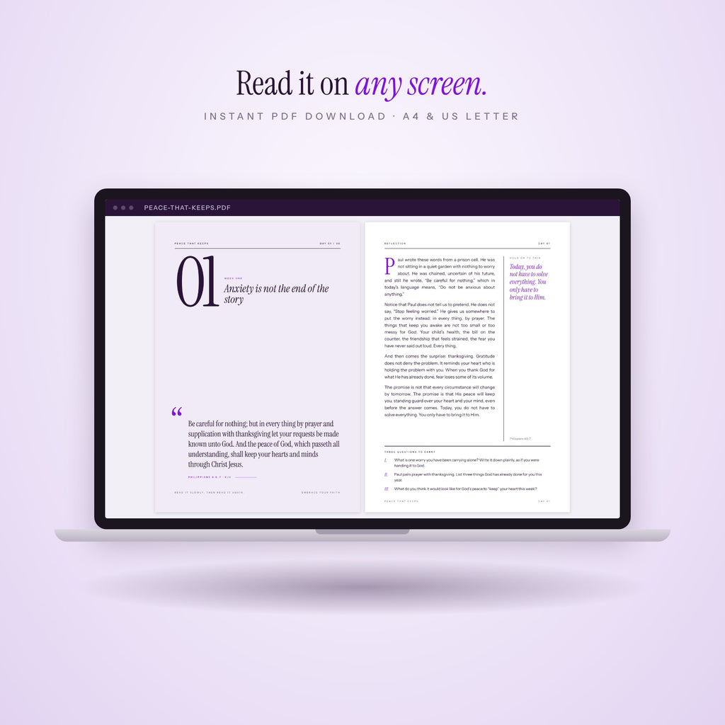 Peace That Keeps – 30 Days Devotional for Women (Printable PDF Journal)