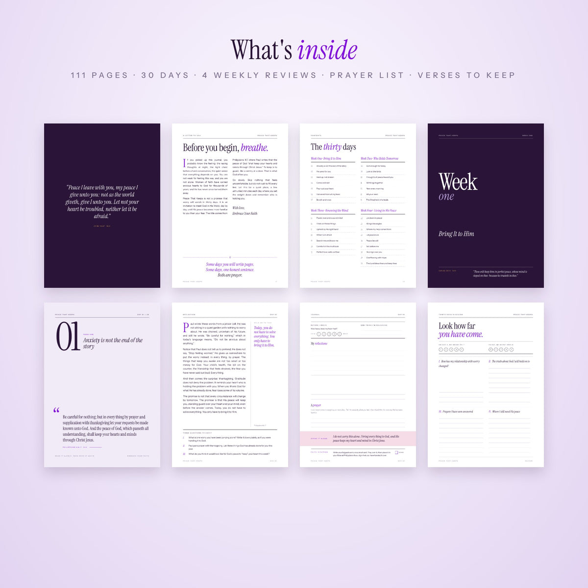 Peace That Keeps – 30 Days Devotional for Women (Printable PDF Journal)