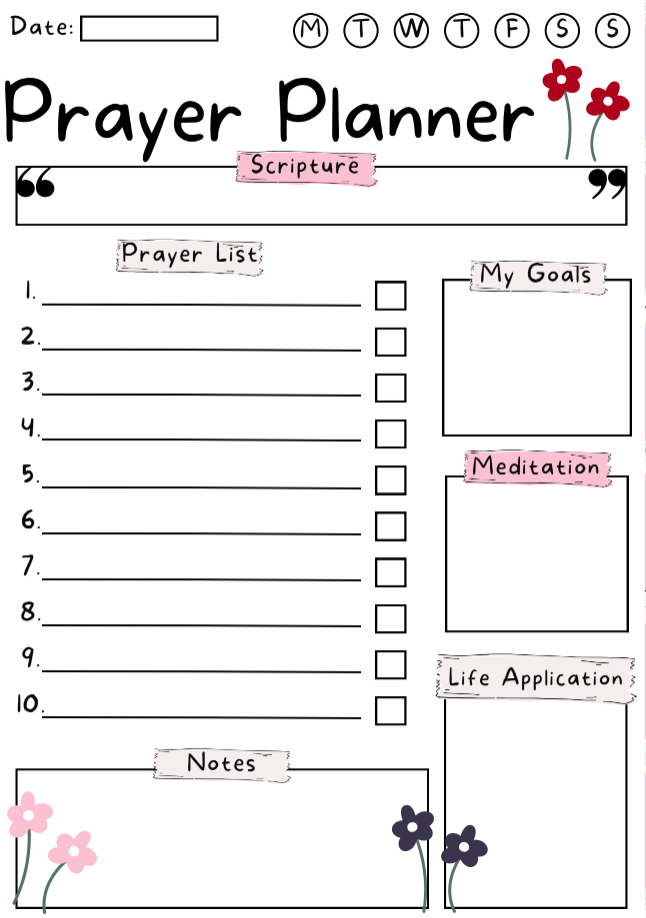 Digital Prayer Journal - Compatible with Tablet, iPhone, iPad, Android & Print Ready